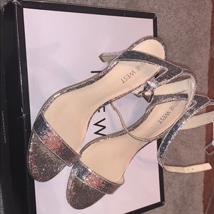 Silver glitter heals Nine West